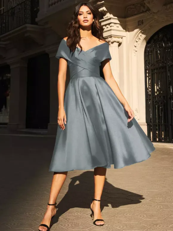 Bridal Mother Dress V-Neck Sleeveless Pleated A-Line Guest Dresses For Wedding