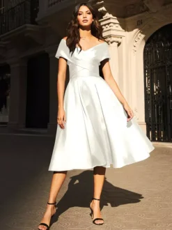 Bridal Mother Dress V-Neck Sleeveless Pleated A-Line Guest Dresses For Wedding