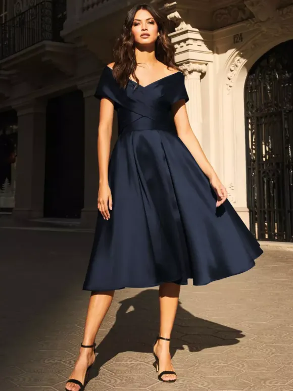 Bridal Mother Dress V-Neck Sleeveless Pleated A-Line Guest Dresses For Wedding