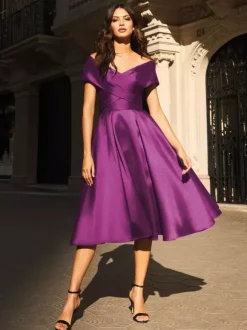 Bridal Mother Dress V-Neck Sleeveless Pleated A-Line Guest Dresses For Wedding