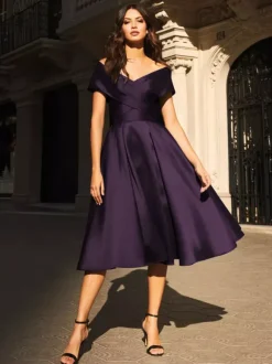 Bridal Mother Dress V-Neck Sleeveless Pleated A-Line Guest Dresses For Wedding