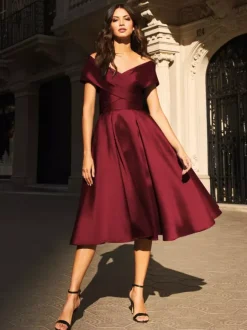 Bridal Mother Dress V-Neck Sleeveless Pleated A-Line Guest Dresses For Wedding