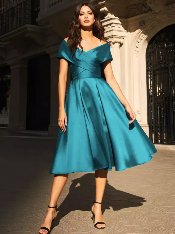 Bridal Mother Dress V-Neck Sleeveless Pleated A-Line Guest Dresses For Wedding