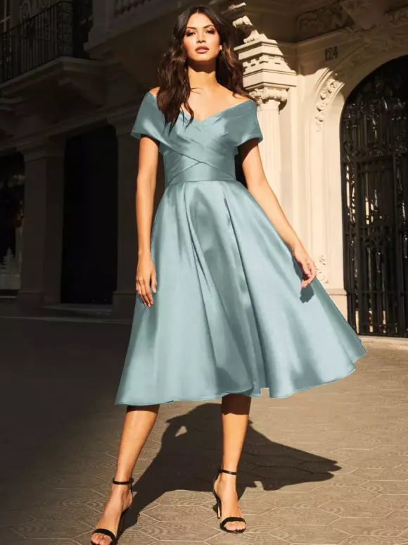 Bridal Mother Dress V-Neck Sleeveless Pleated A-Line Guest Dresses For Wedding