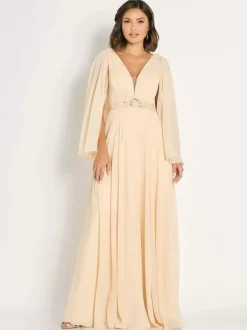 Bridal Mother Dress V-Neck Sleeveless A-Line Sash Guest Dresses For Wedding