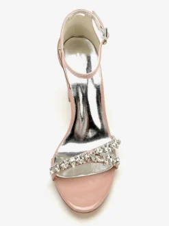 Bridal Sandals Burgundy Patent PU Upper Chic Open Toe Rhinestones Wedding Sandals