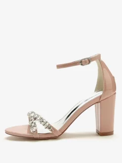 Bridal Sandals Burgundy Patent PU Upper Chic Open Toe Rhinestones Wedding Sandals