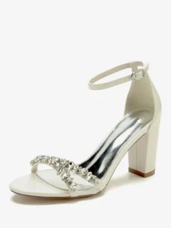 Bridal Sandals Burgundy Patent PU Upper Chic Open Toe Rhinestones Wedding Sandals