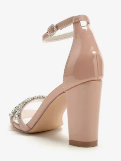Bridal Sandals Burgundy Patent PU Upper Chic Open Toe Rhinestones Wedding Sandals