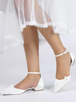 Bridal Shoes Bridal Flats Satin Pointed Toe