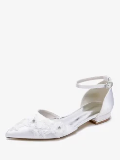 Bridal Shoes Bridal Flats Satin Pointed Toe
