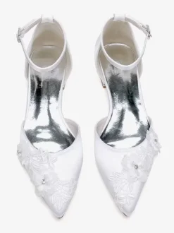 Bridal Shoes Bridal Flats Satin Pointed Toe
