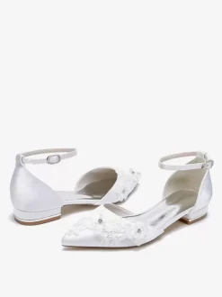 Bridal Shoes Bridal Flats Satin Pointed Toe