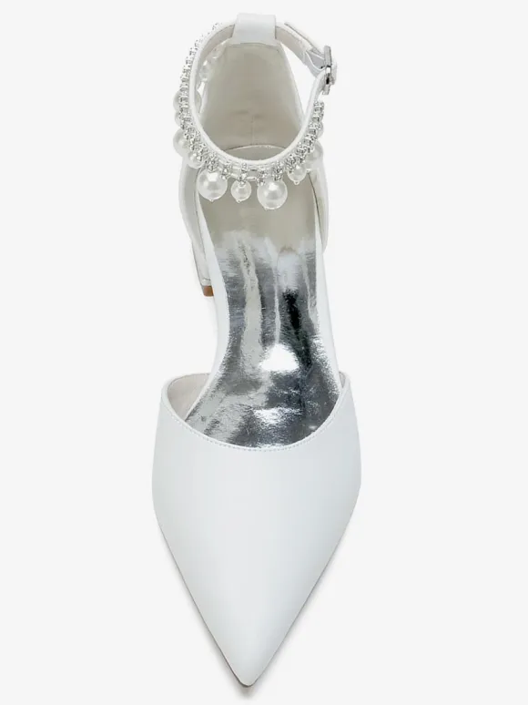 Bridal Shoes Bridal Flats PU Leather Pointed Toe