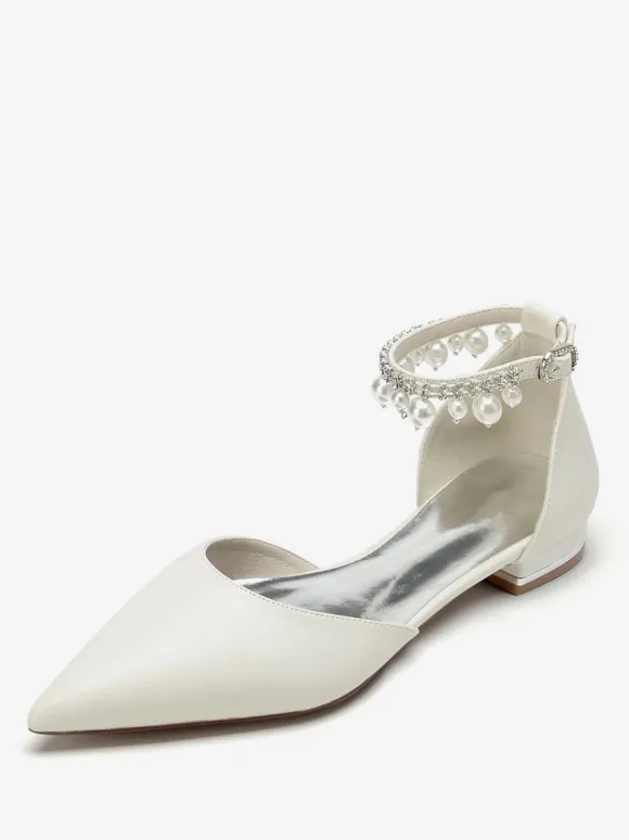 Bridal Shoes Bridal Flats PU Leather Pointed Toe
