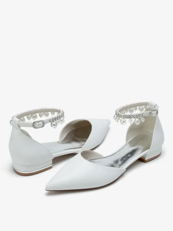 Bridal Shoes Bridal Flats PU Leather Pointed Toe