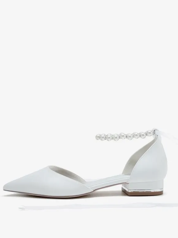 Bridal Shoes Bridal Flats PU Leather Pointed Toe