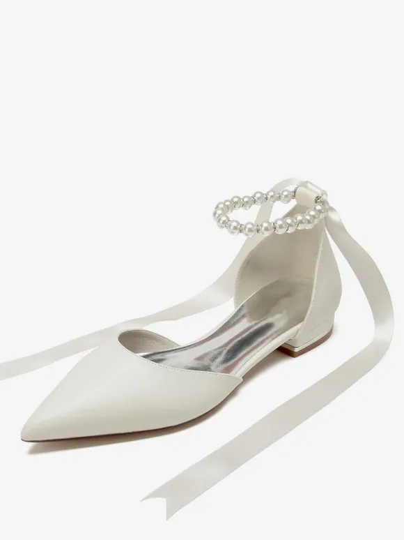 Bridal Shoes Bridal Flats PU Leather Pointed Toe