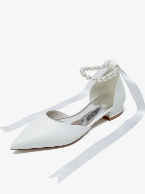 Bridal Shoes Bridal Flats PU Leather Pointed Toe