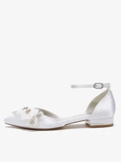 Bridal Shoes Bridal Flats Satin Pointed Toe