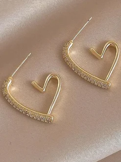 Bridal Earrings Rhinestone Girl's Rhinestone Pierced Wedding Jewelry