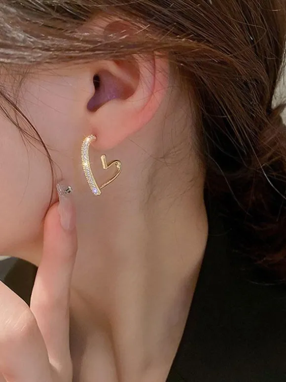 Bridal Earrings Rhinestone Girl's Rhinestone Pierced Wedding Jewelry