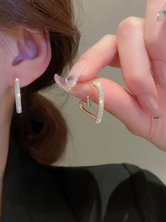 Bridal Earrings Rhinestone Girl's Rhinestone Pierced Wedding Jewelry