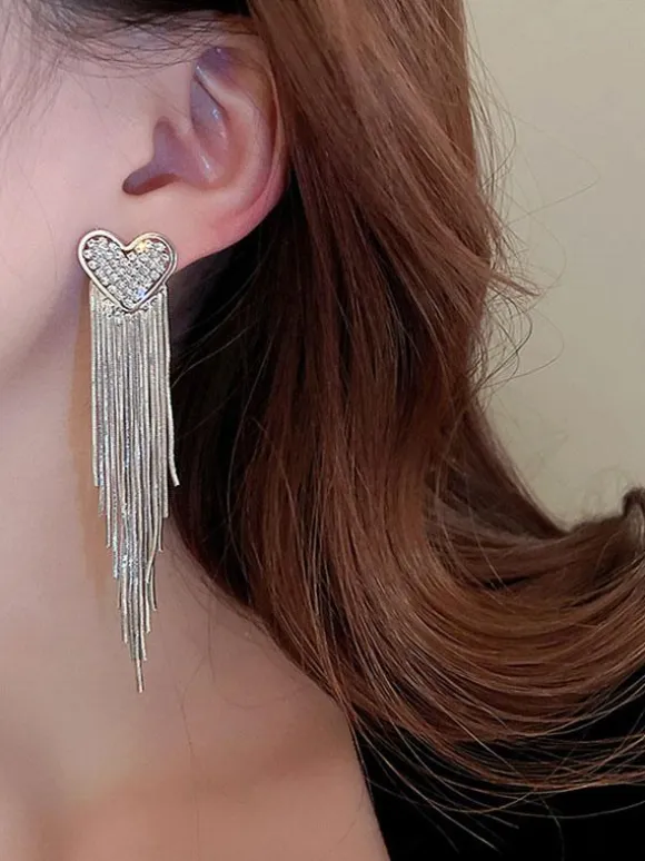 Bridal Earrings Rhinestone Women's Rhinestone Pierced Wedding Jewelry