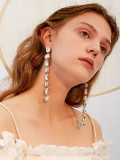 Bridal Earrings Women's Metal Pierced Wedding Jewelry
