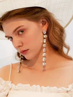 Bridal Earrings Women's Metal Pierced Wedding Jewelry