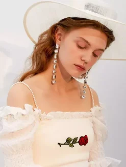Bridal Earrings Women's Metal Pierced Wedding Jewelry