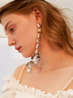 Bridal Earrings Women's Metal Pierced Wedding Jewelry