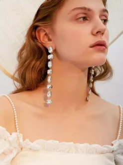 Bridal Earrings Women's Metal Pierced Wedding Jewelry