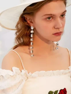 Bridal Earrings Women's Metal Pierced Wedding Jewelry