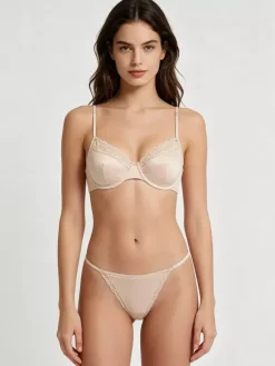 Bridal Lace Lingerie Nude 2-Piece Bra Panty Sets