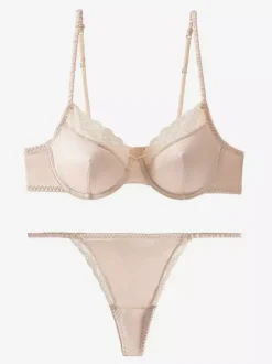Bridal Lace Lingerie Nude 2-Piece Bra Panty Sets