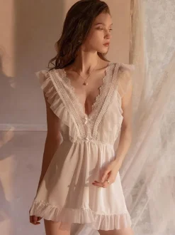 Bridal Lingerie Babydolls Lingerie Sexy Babydoll White Polyester Sexy