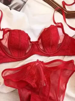 Bridal Lingerie Bra & Panty Sets Nude Lace 2-Piece Chic Adult's Lingerie