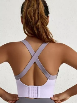 Bridal Lingerie Bustiers Lavender High-Impact Sports Bra For Women Wireless Maximum Support Racerback Running Yoga Top With Lift