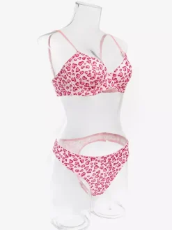 Bridal Lingerie Floral Print Yellow 2-Piece Bra Panty Sets