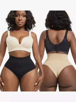 Bridal Lingerie High-Waisted Thong Bodysuit For Women Plus Size Tummy Control Waist Cincher Butt Lifting Sculpting Girdle