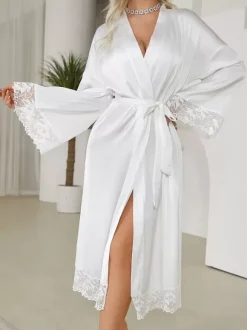 Bridal Lingerie Lace Silk Robes Oversized Lingerie Sleep Gown