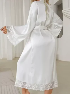 Bridal Lingerie Lace Silk Robes Oversized Lingerie Sleep Gown