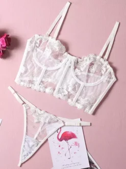 Bridal Lingerie Lingerie Bras Women Bra White Lace 2-Piece Sexy Hot Underwear