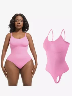 Bridal Lingerie Lingerie Shapewear Coffee Brown Sleeveless Straps Neck Postpartum Recovery Full-Figure Support Built-in Bust Lift Upward Support Seamless Tummy Control