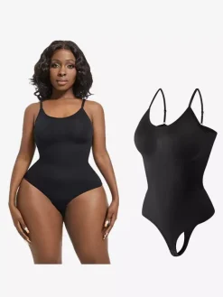 Bridal Lingerie Lingerie Shapewear Coffee Brown Sleeveless Straps Neck Postpartum Recovery Full-Figure Support Built-in Bust Lift Upward Support Seamless Tummy Control