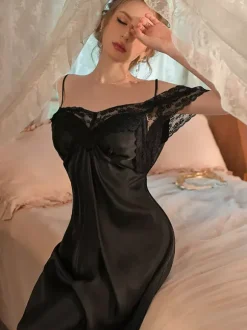 Bridal Lingerie Long Nightgown White Lace Backless Sexy Lingerie