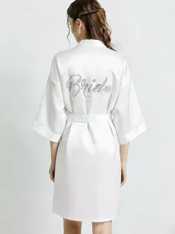 Bridal Lingerie Pajamas Sleepwear Robes White Lace Up Negligees Nightgown