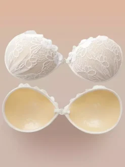 Bridal Lingerie Pasties For Women Backless Strapless Bra Push Up Floral Print Lace