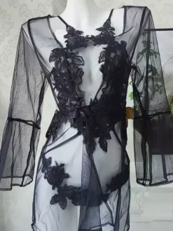 Bridal Lingerie Teddies Lace White Women Sheer Mesh Sexy Nightwear
